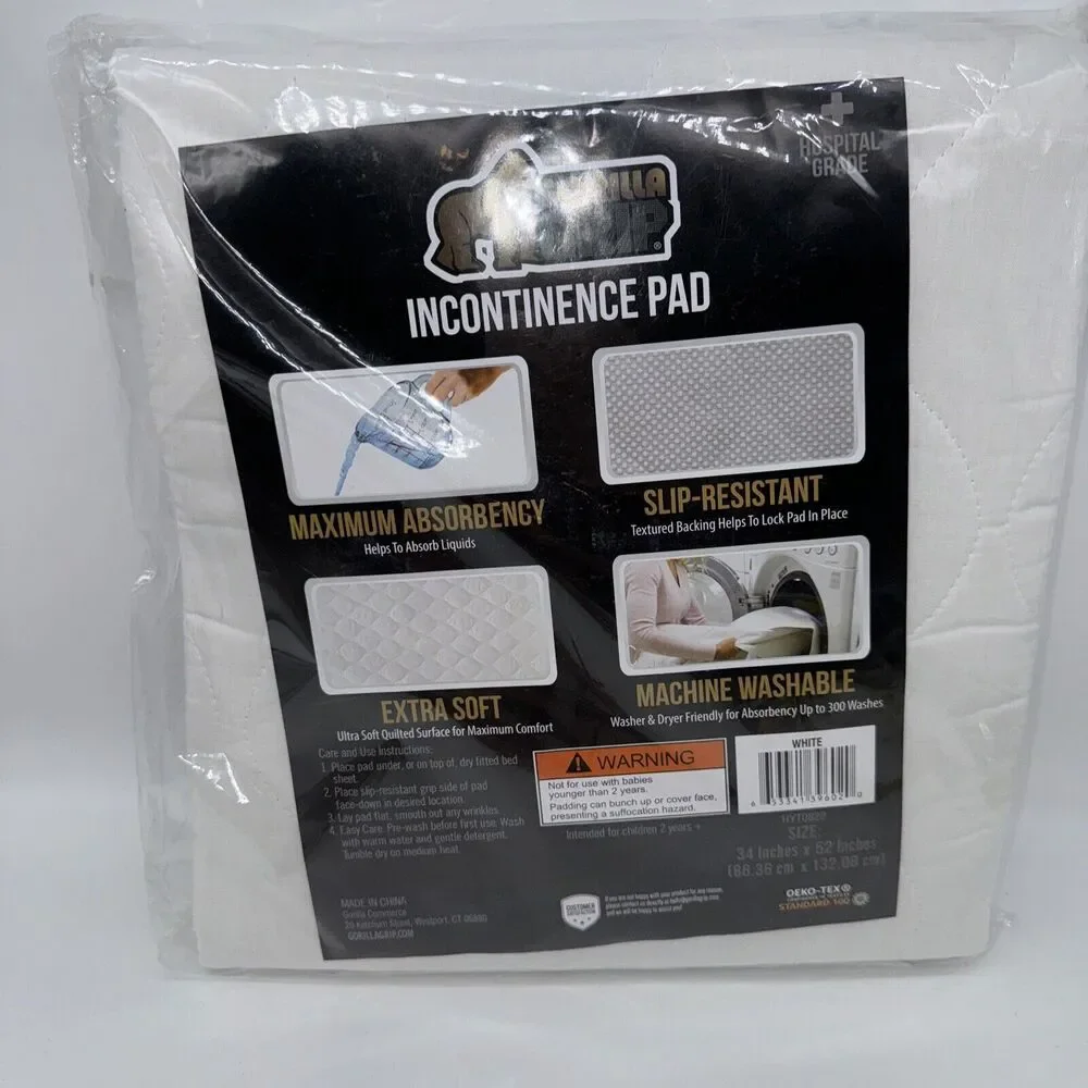 Gorilla Grip Maximum Absorbency Incontinence Pad Machine Washable Slip-Resistant